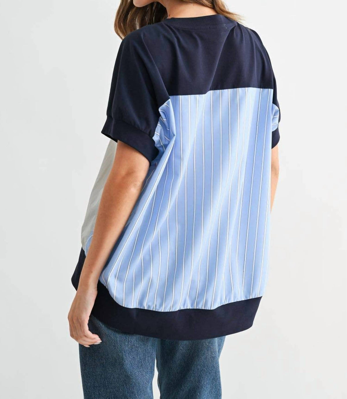Joh - Joy Mixed Media Short Sleeve Top