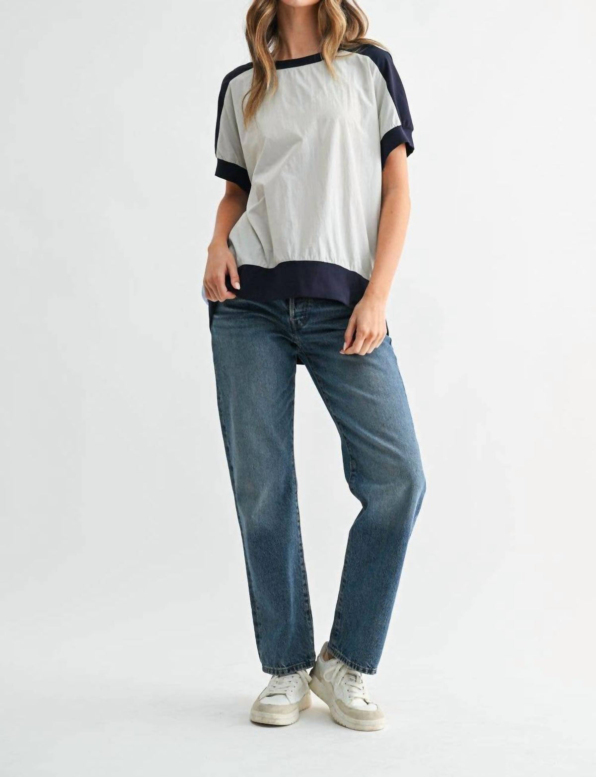 Joh - Joy Mixed Media Short Sleeve Top