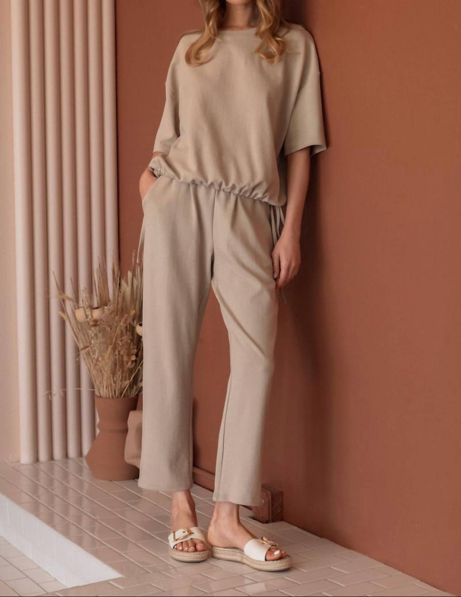 Joh - Kyrie Knit Pant - brown - clothing - pants