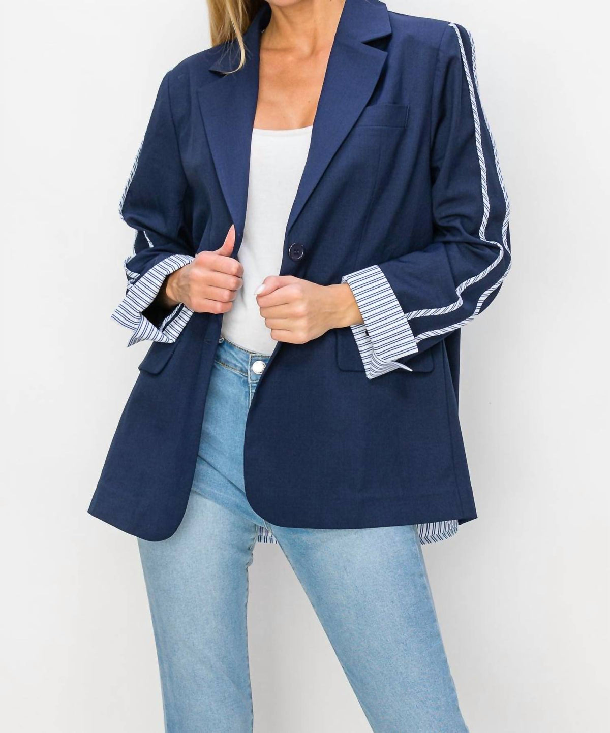Joh - Mary Blazer Jacket With Stripes