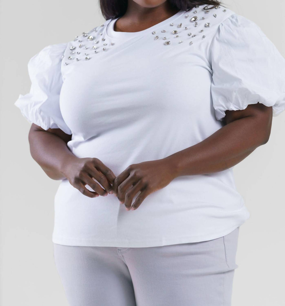 Joh - Runa Pointe Knit Top With Diamond Studs