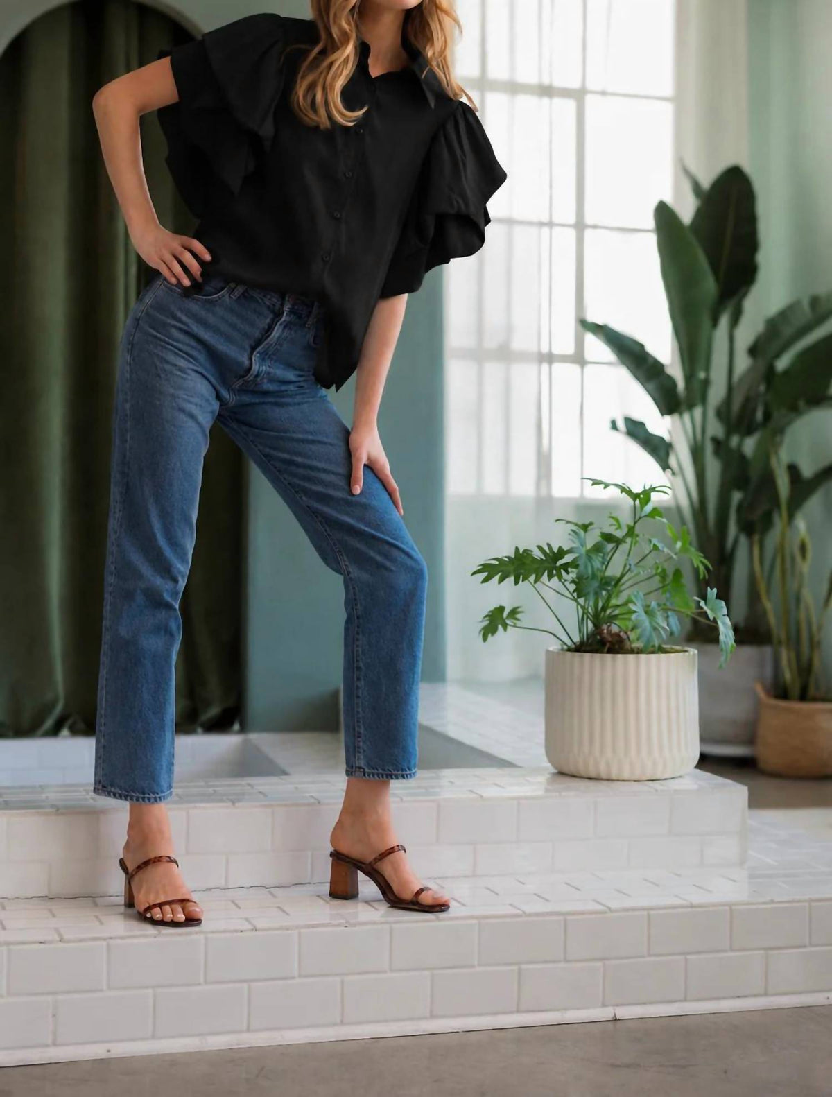 Joh - Wrynn Woven Ruffled Top