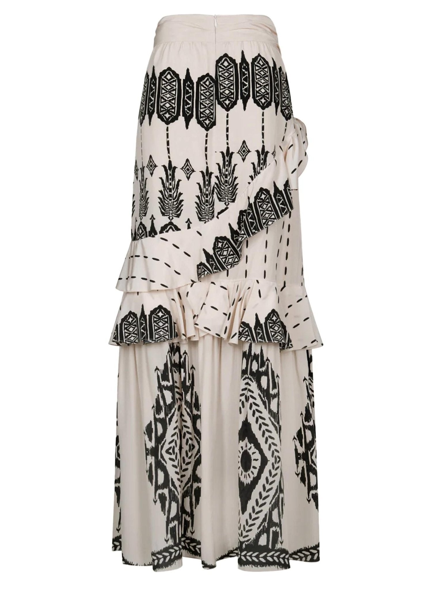 Johanna Ortiz - Walnut Canyon Tiered Ruffle Maxi Skirt - beige - clothing - long - skirts