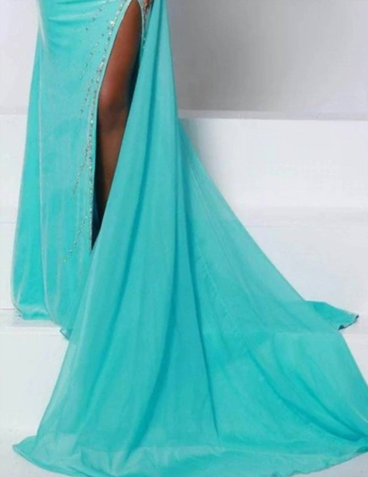 Johnathan Kayne - One Shoulder Open Back Evening Gown