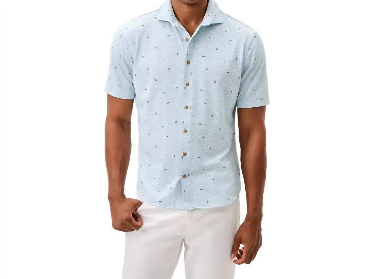 Johnnie-O - Rowing Printed Knit Button Down Shirt