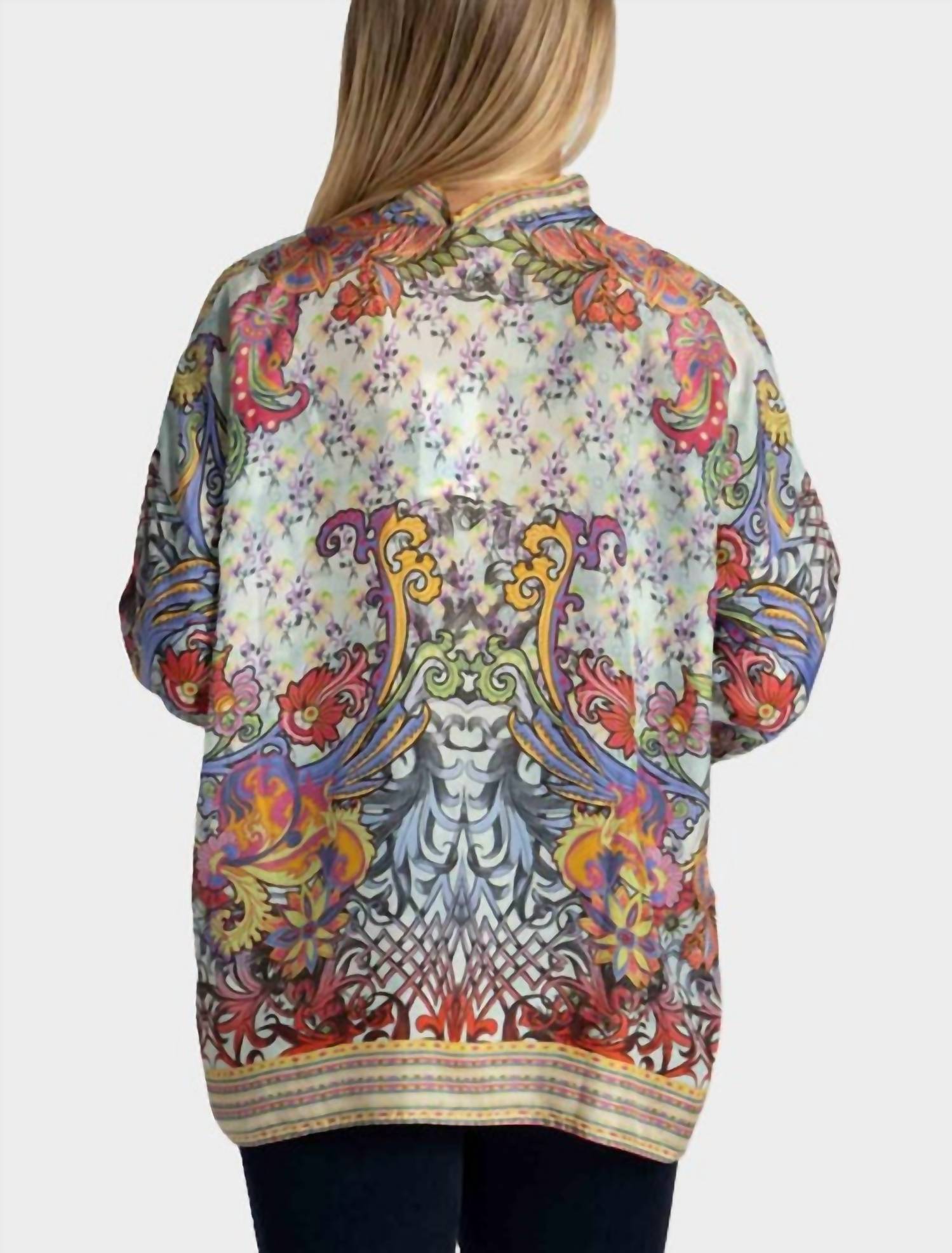 Johnny Was - AUDREY OVERSIZED BLOUSE - blouses - blue - clothing