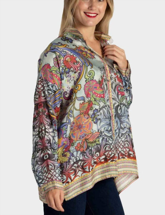 Johnny Was - AUDREY OVERSIZED BLOUSE - blouses - blue - clothing