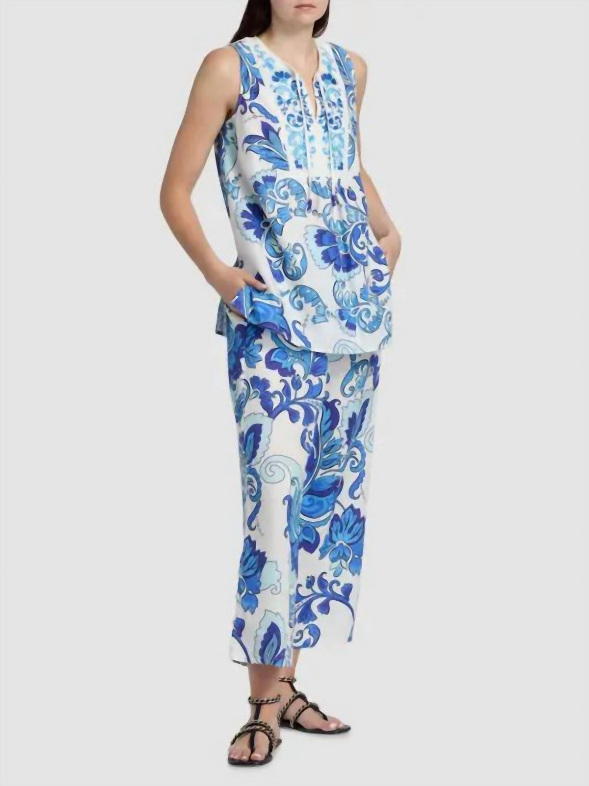 Johnny Was - BUTTON DETAIL CROPPED PANT