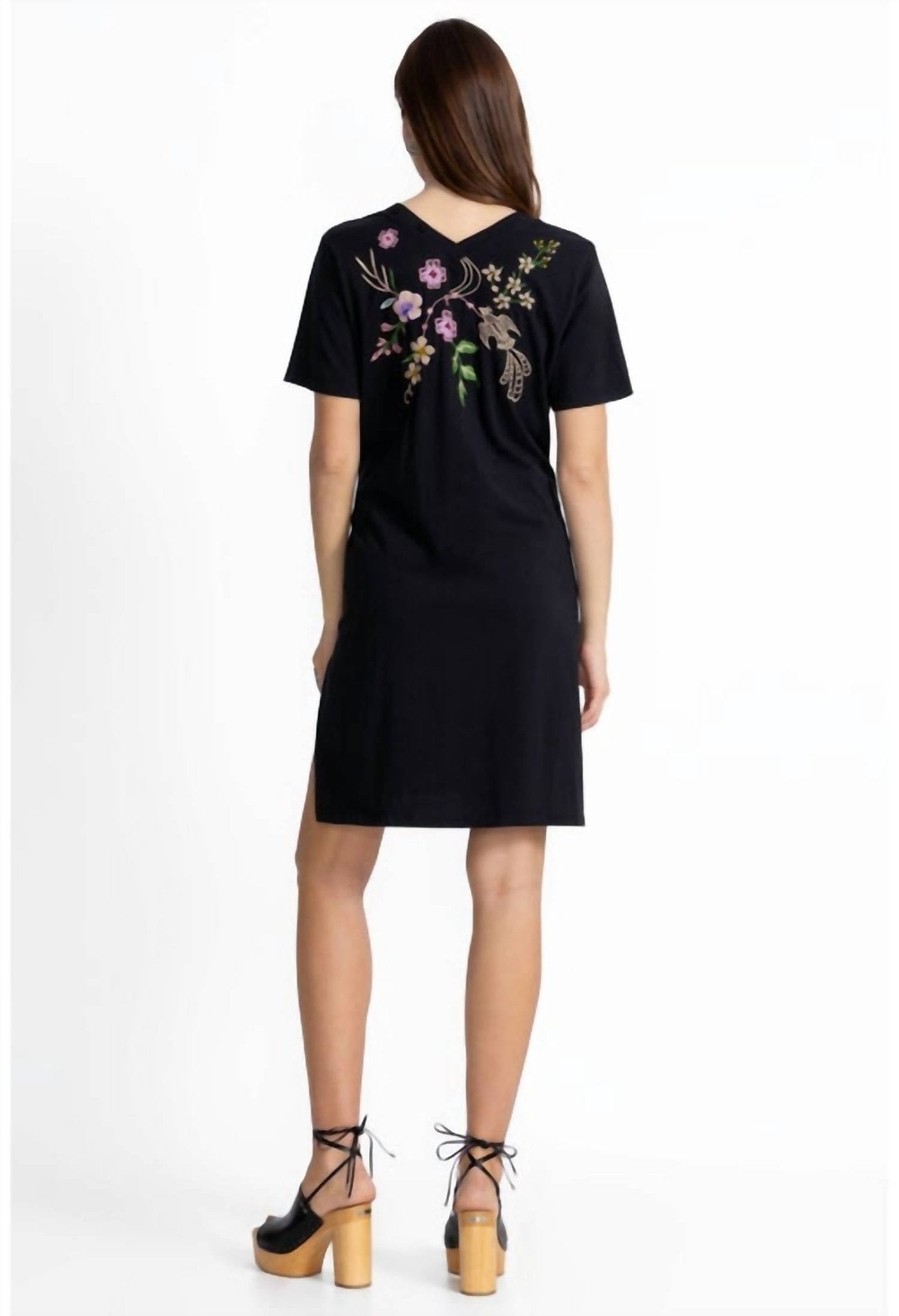 Johnny Was - BUTTON NECK KNIT DRESS MAUREEN - black - casual - dress - clothing