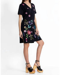 Johnny Was - BUTTON NECK KNIT DRESS MAUREEN - black - casual - dress - clothing