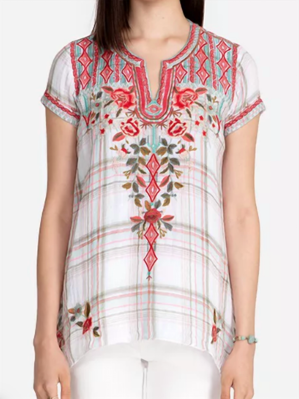Johnny Was - CYRIELLE NOTCHED NECK DRAPE TOP