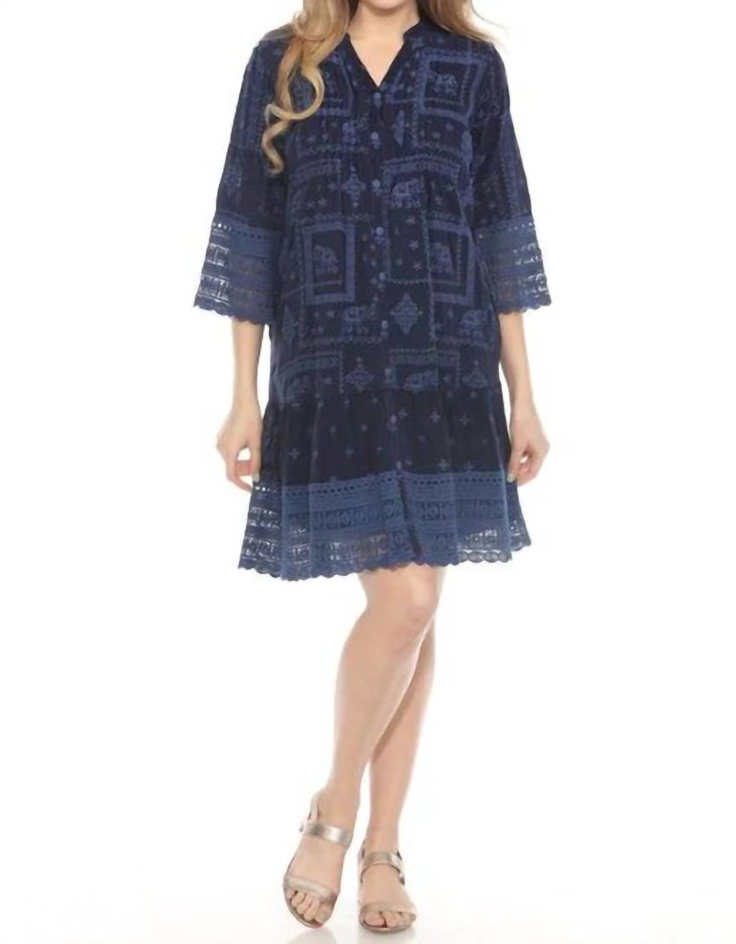 Johnny Was - ELIYEN DRESS (SLIP) ELEFAN - blue - clothing - dresses