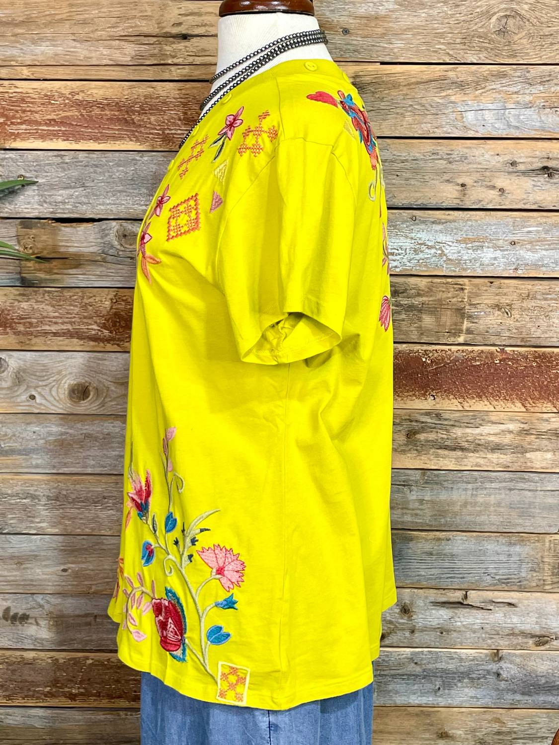 Johnny Was - Georgia Button Neck Tee