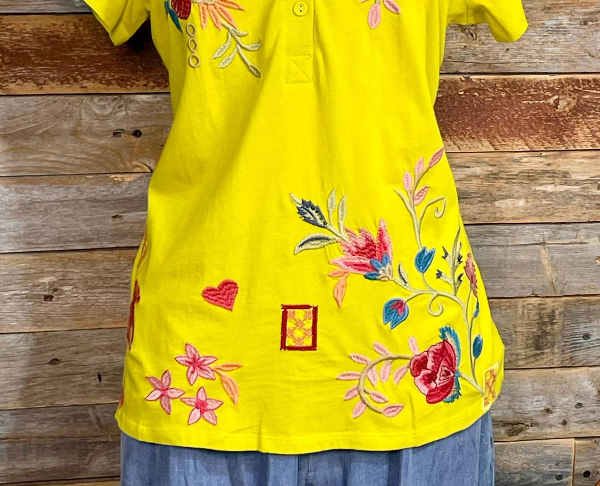 Johnny Was - Georgia Button Neck Tee
