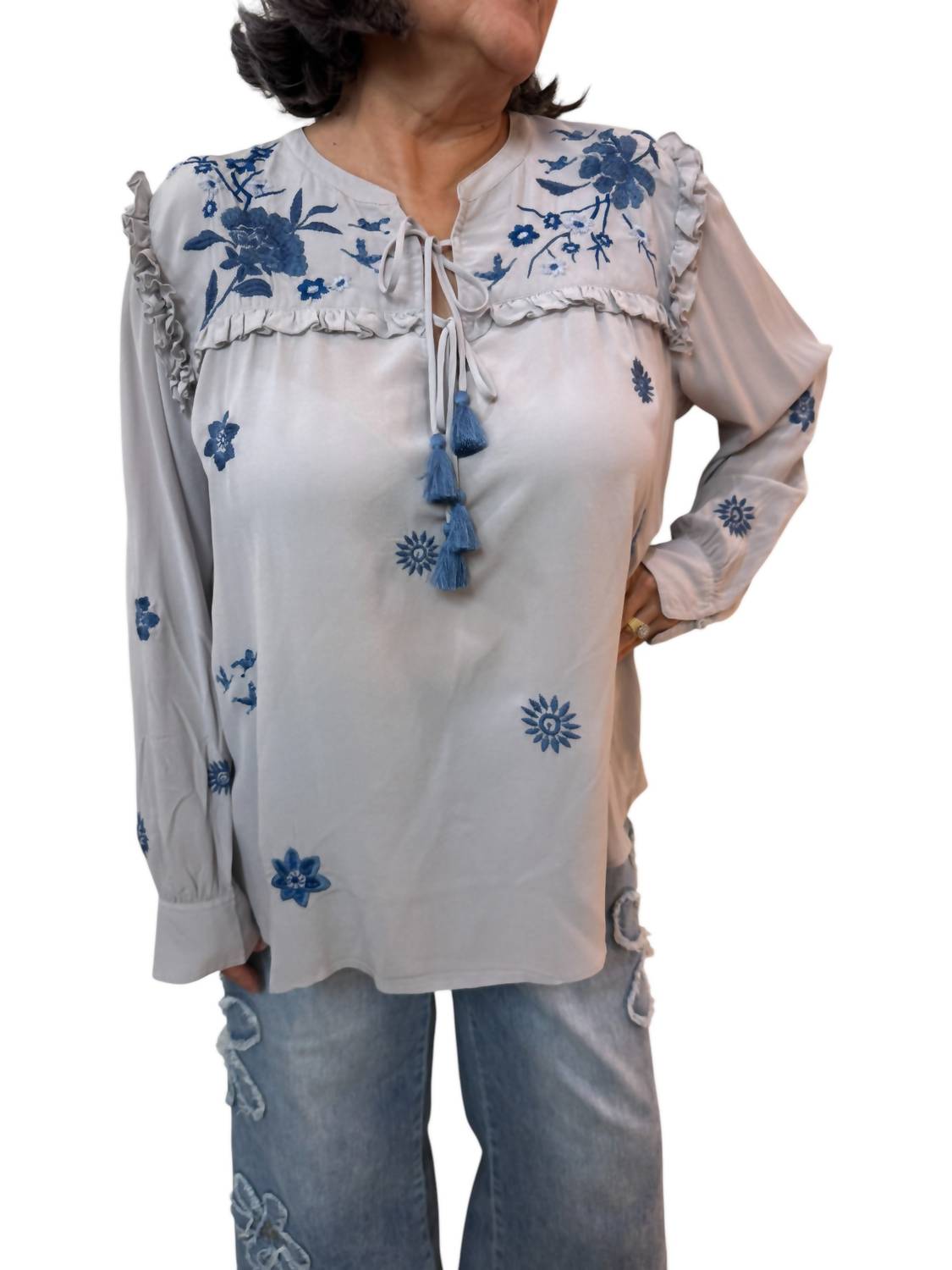 Johnny Was - Jazmine Ruffle Yoke Blouse
