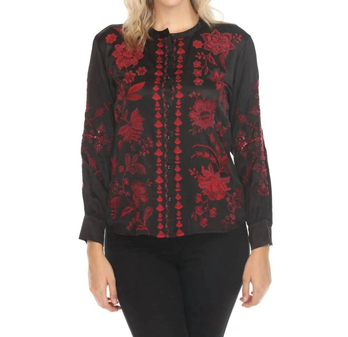 Johnny Was - Mandarin Button Down Shirt
