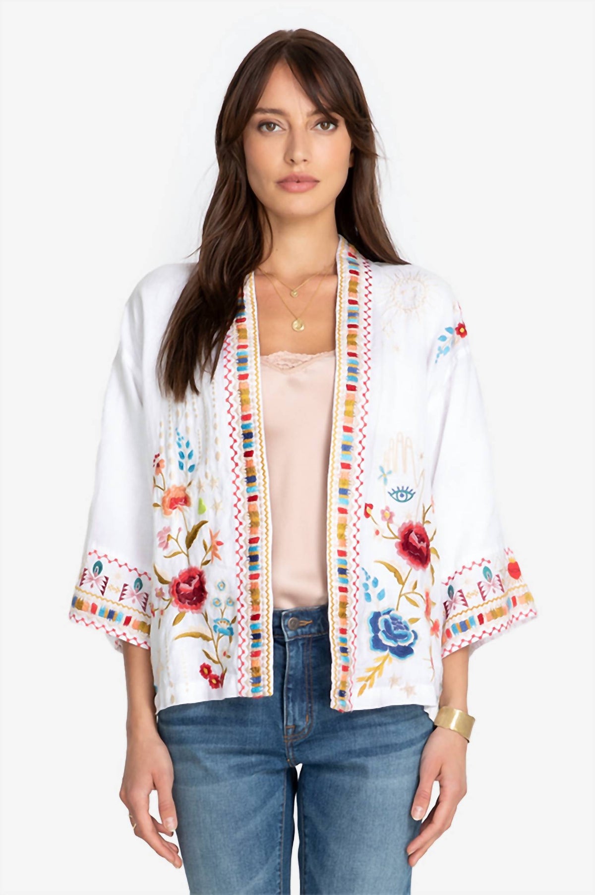 Johnny Was - MARIS LINEN CROPPED KIMONO