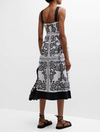 Mel Embroidered Midi Dress