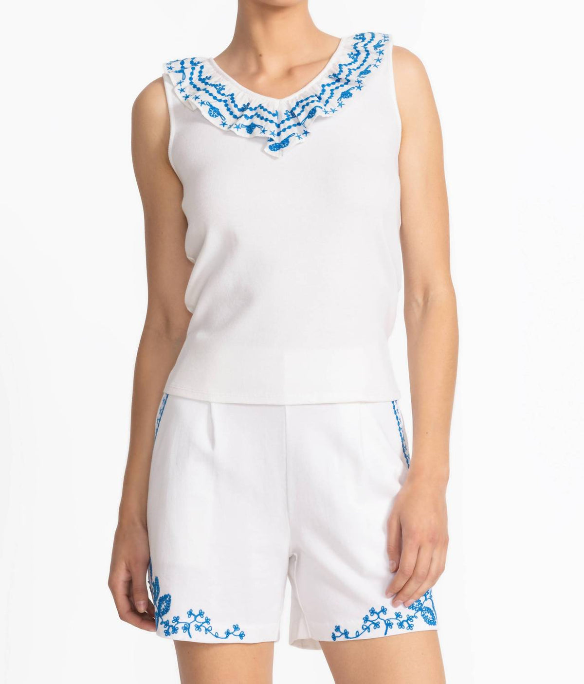 Johnny Was - DARIA MIXED MEDIA FLUTTER TANK