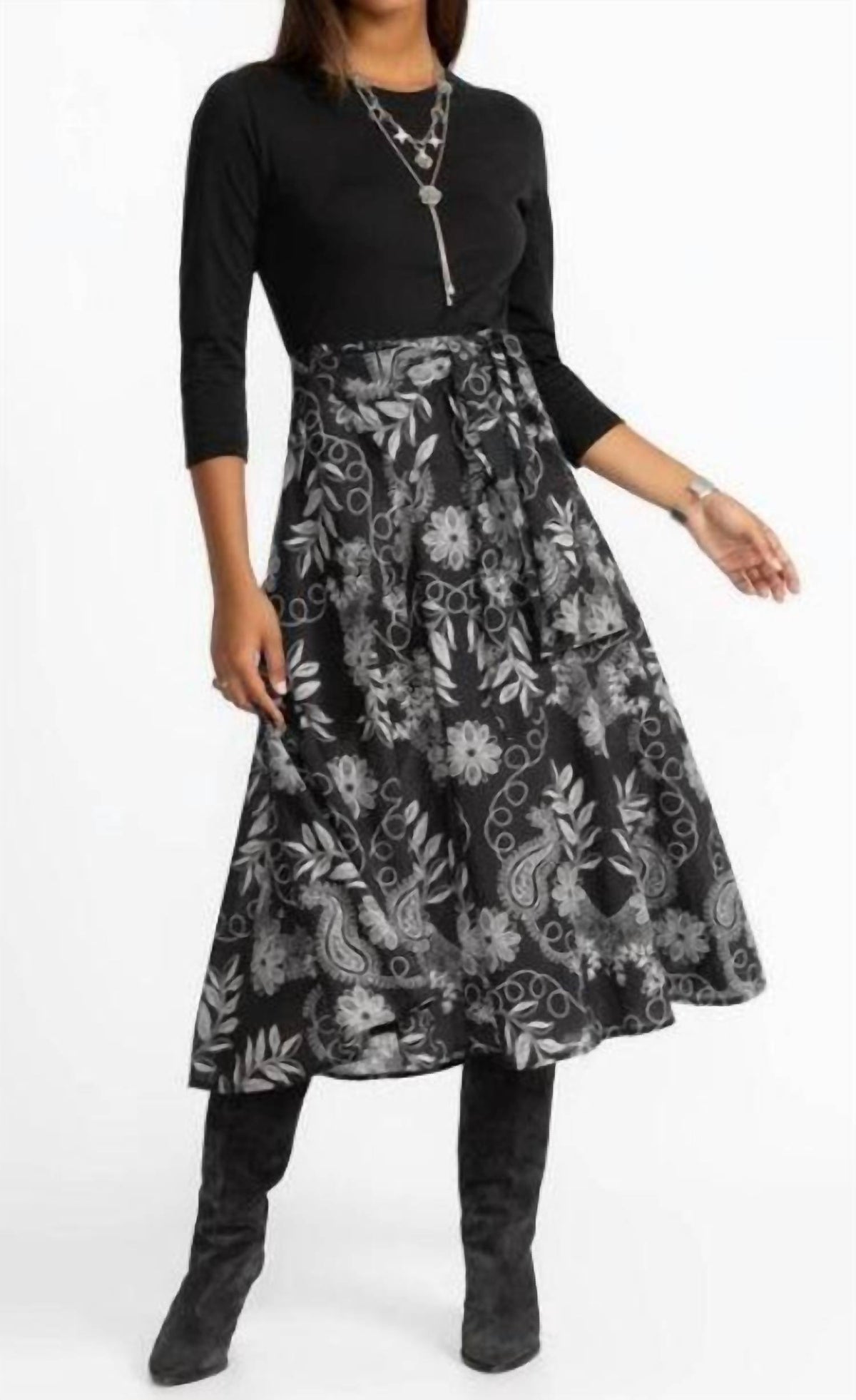 Johnny Was - Mixed Media Tie wrap dress