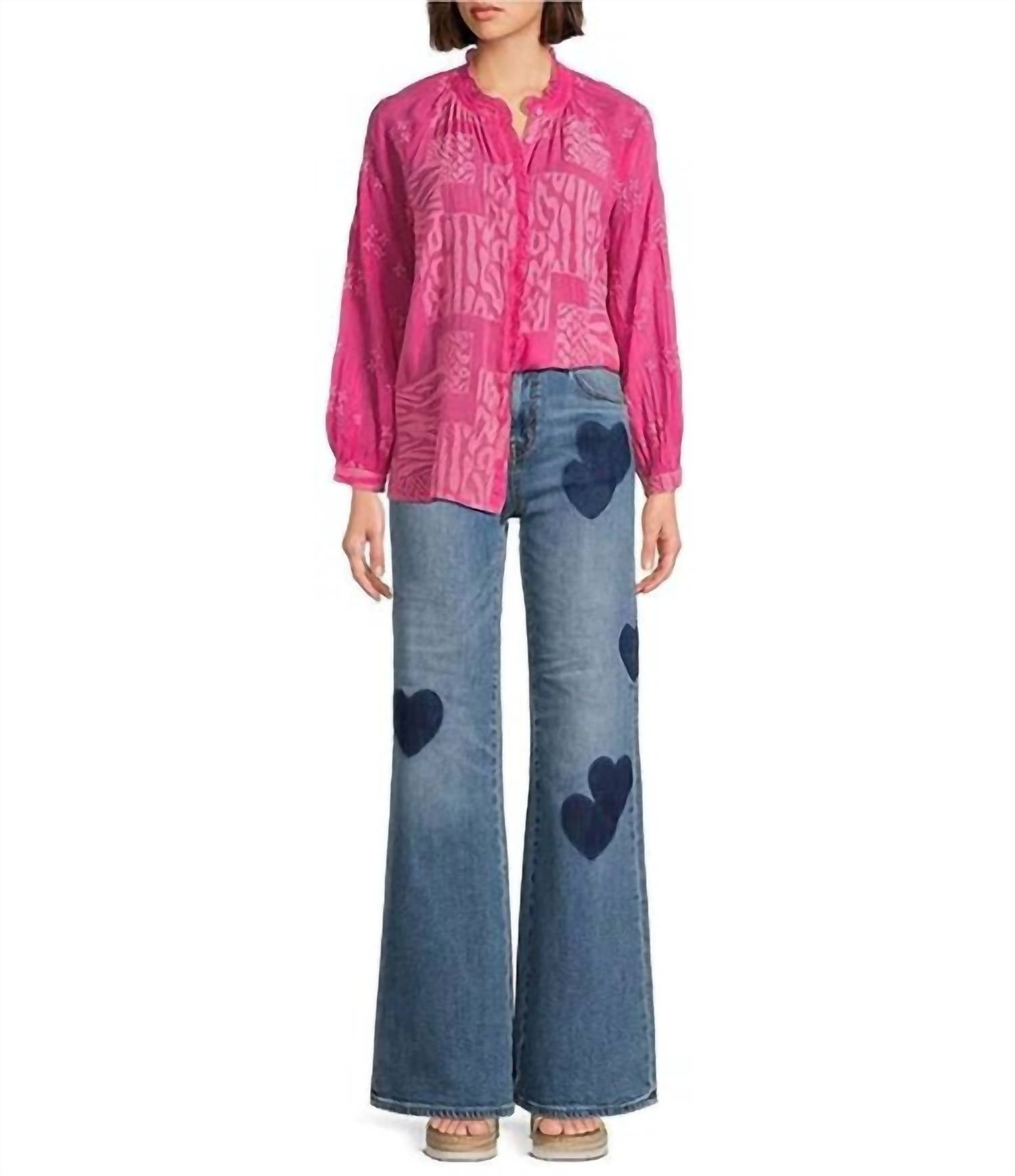 Johnny Was - MOLLI BLOUSE JAGA - blouses - clothing - pink