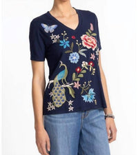 Johnny Was - Nicolette V‑neck Short Sleeve Tee - Plus