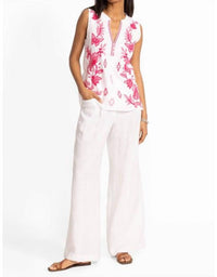 Johnny Was - LINEN RUFFLE NECK TANK ORLA