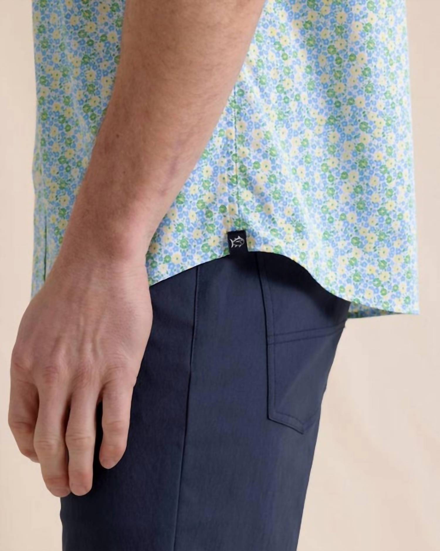 Johnny Was - Petal Party Intercoastal Short Sleeve Sport Shirt - casual - button - down - shirts - clothing - green