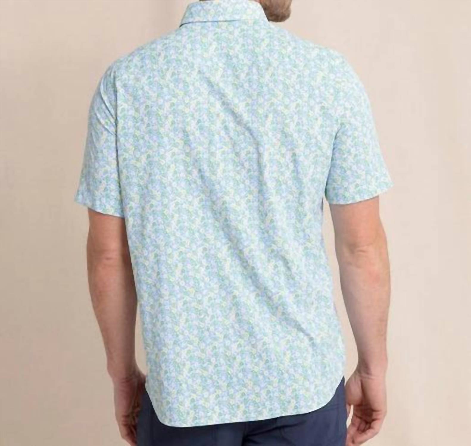 Johnny Was - Petal Party Intercoastal Short Sleeve Sport Shirt - casual - button - down - shirts - clothing - green