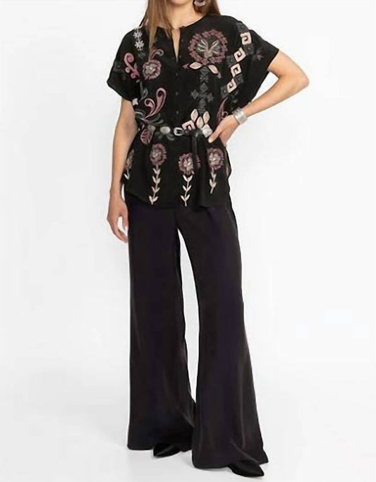 Johnny Was - poncho bellania - black - button - down - shirts - clothing