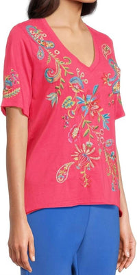 Johnny Was - Raw Hem V-neck Tee
