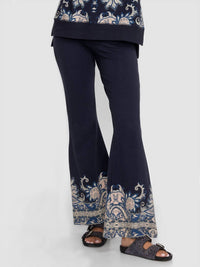 Johnny Was - ROMAN Paisley High Waist Flare Legging - blue - boot - cut - clothing
