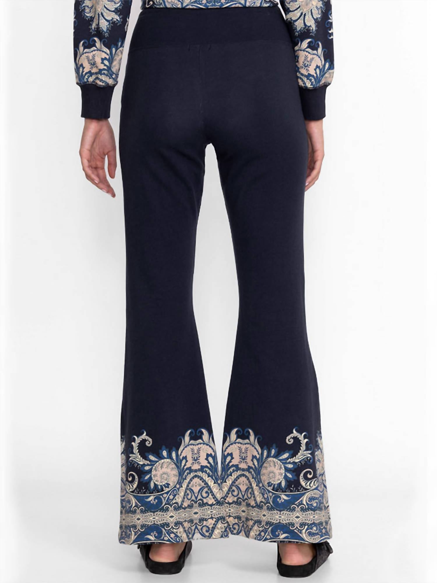 Johnny Was - ROMAN Paisley High Waist Flare Legging - blue - boot - cut - clothing