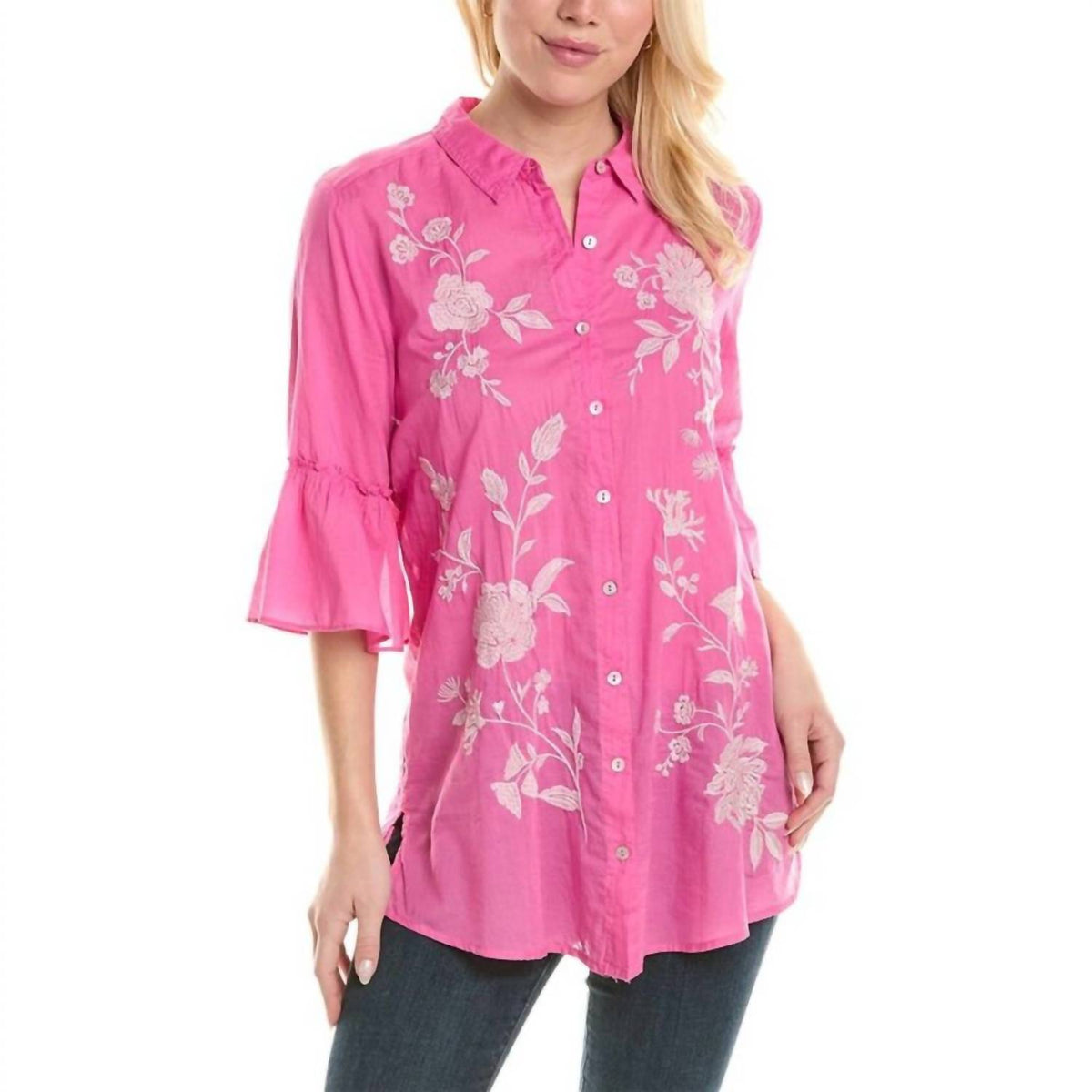 Johnny Was - Sylvie Ruffle Sleeve Tunic Top