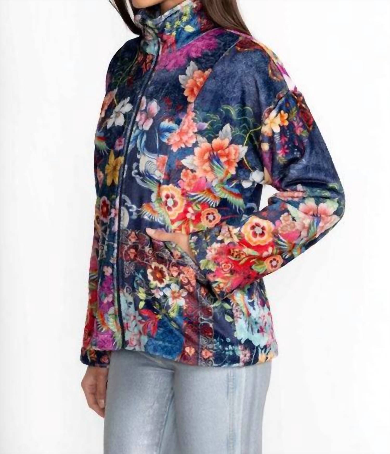 Johnny Was - THE JOAN ZIP SHERPA LINED JACKET - blue - clothing - coats