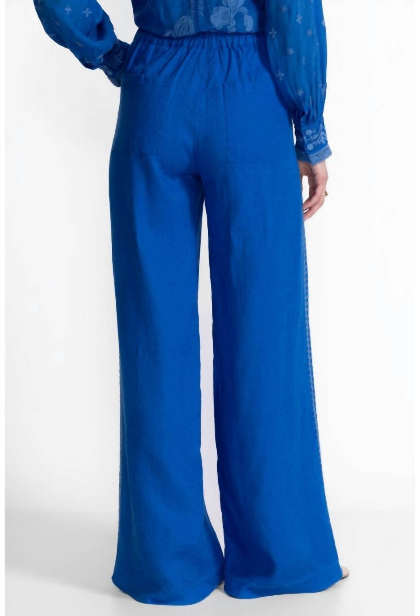 Johnny Was - WIDE LEG PLEAT PANT MADALEINA - blue - clothing - linen