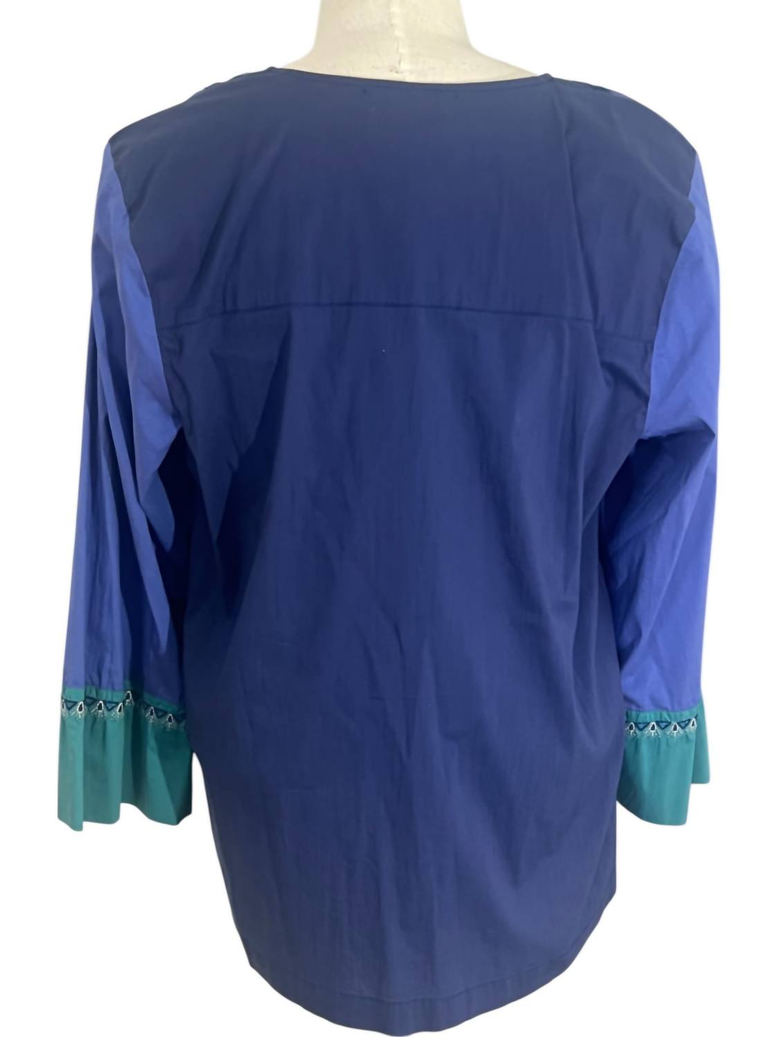 Johnny Was - Zaida Color Block Top - blue - clothing - cotton