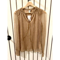 Joie - Women's Long Sleeve Blouse - blouses - clothing - gold