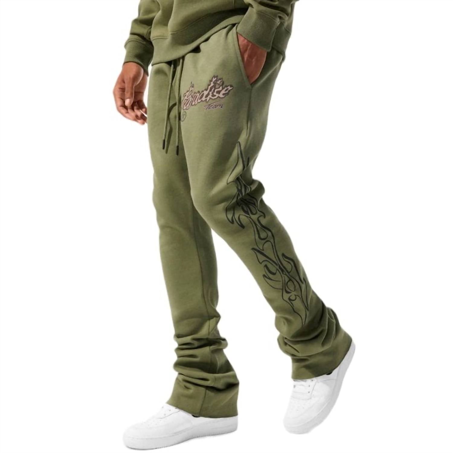 Jordan Craig - Paradise Tour Stacked Sweatpants - clothing - green - joggers