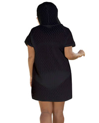 Jordan Taylor - Braided Chevron Zip Up Hoodie - Plus Size - bikinis - black - clothing