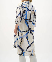 Joseph Ribkoff - Abstract Cotton Longline Blouse