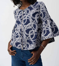 Joseph Ribkoff - Abstract Jacquard Trapeze Jacket