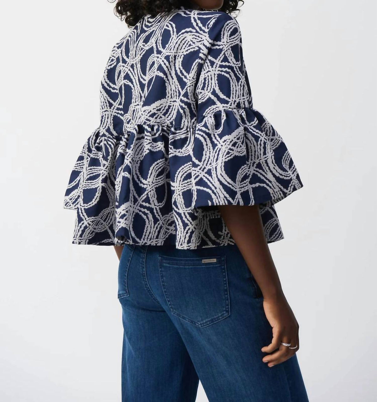 Joseph Ribkoff - Abstract Jacquard Trapeze Jacket