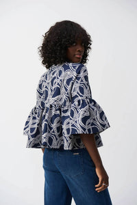 Joseph Ribkoff - Abstract Jacquard Trapeze Jacket