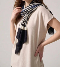 Joseph Ribkoff - Abstract Print Fringe Scarf