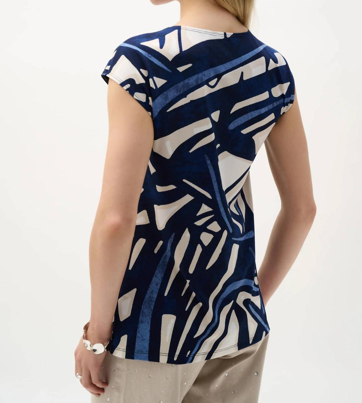 Joseph Ribkoff - Abstract Print Keyhole Neck Top