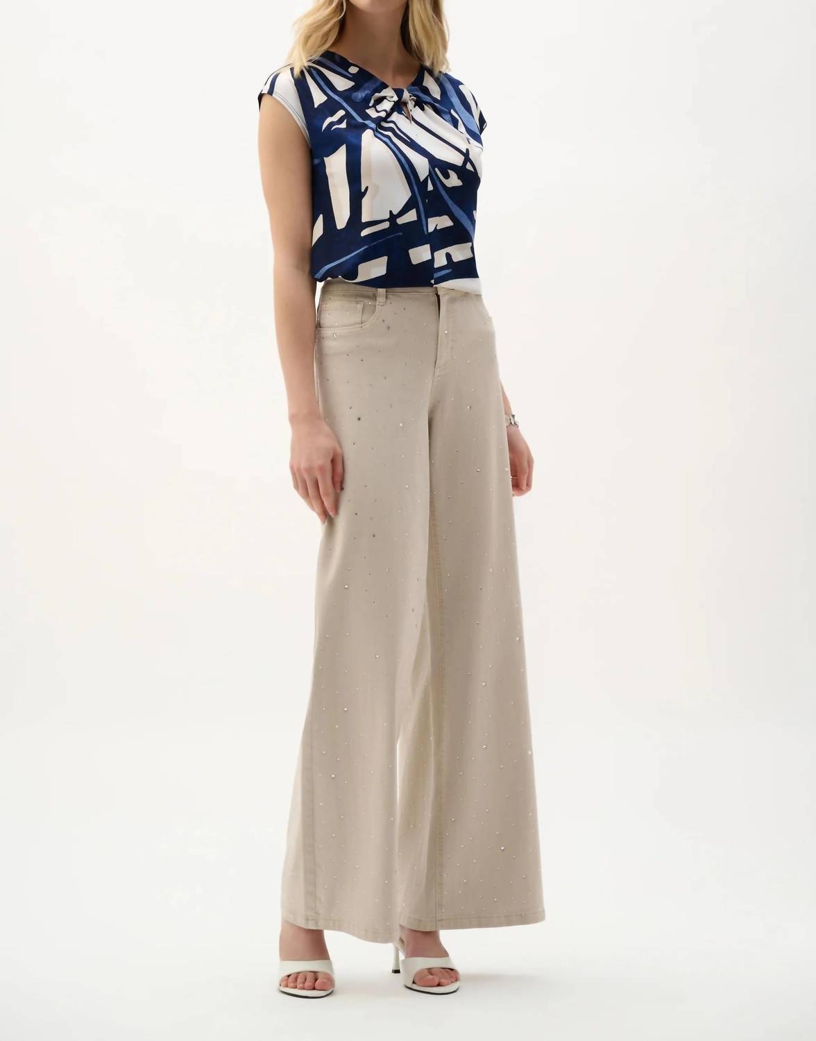 Joseph Ribkoff - Abstract Print Keyhole Neck Top