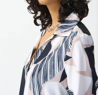 Joseph Ribkoff - Abstract Print Short Sleeve Maxi Shirt Dress - clothing - dresses - graphic