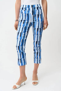 Joseph Ribkoff - Abstract Stripes Crop Pants