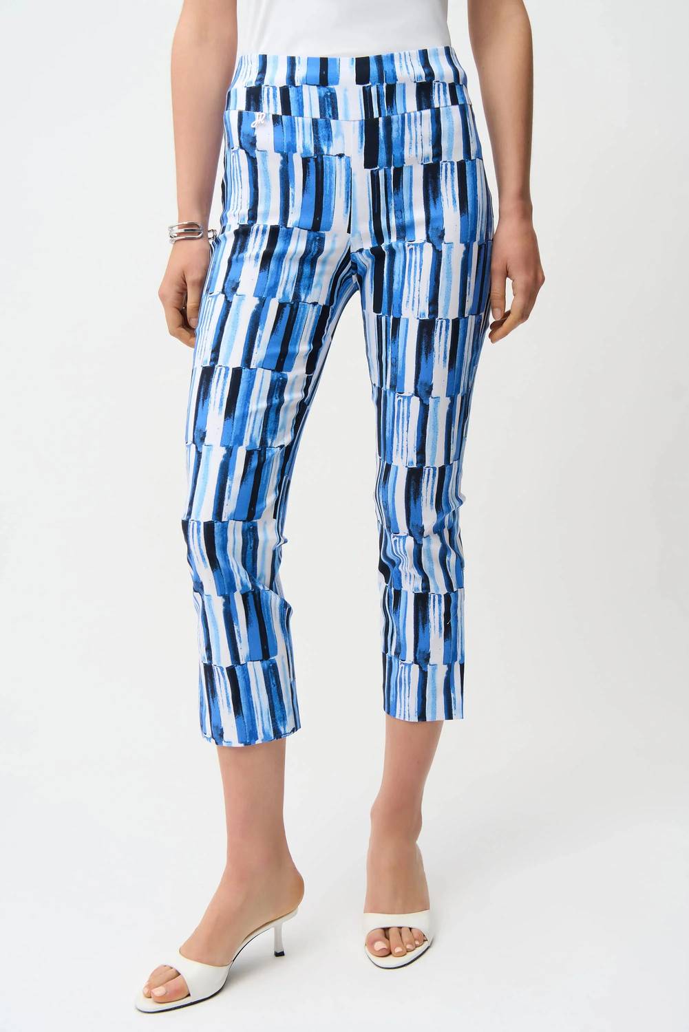 Joseph Ribkoff - Abstract Stripes Crop Pants